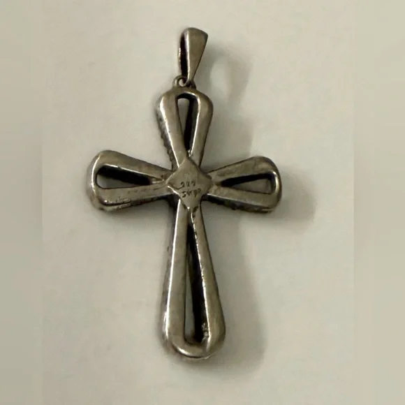 Vintage 925 Sterling Silver Marcasite Religious Cross
Pendant - Picture 11 of 11